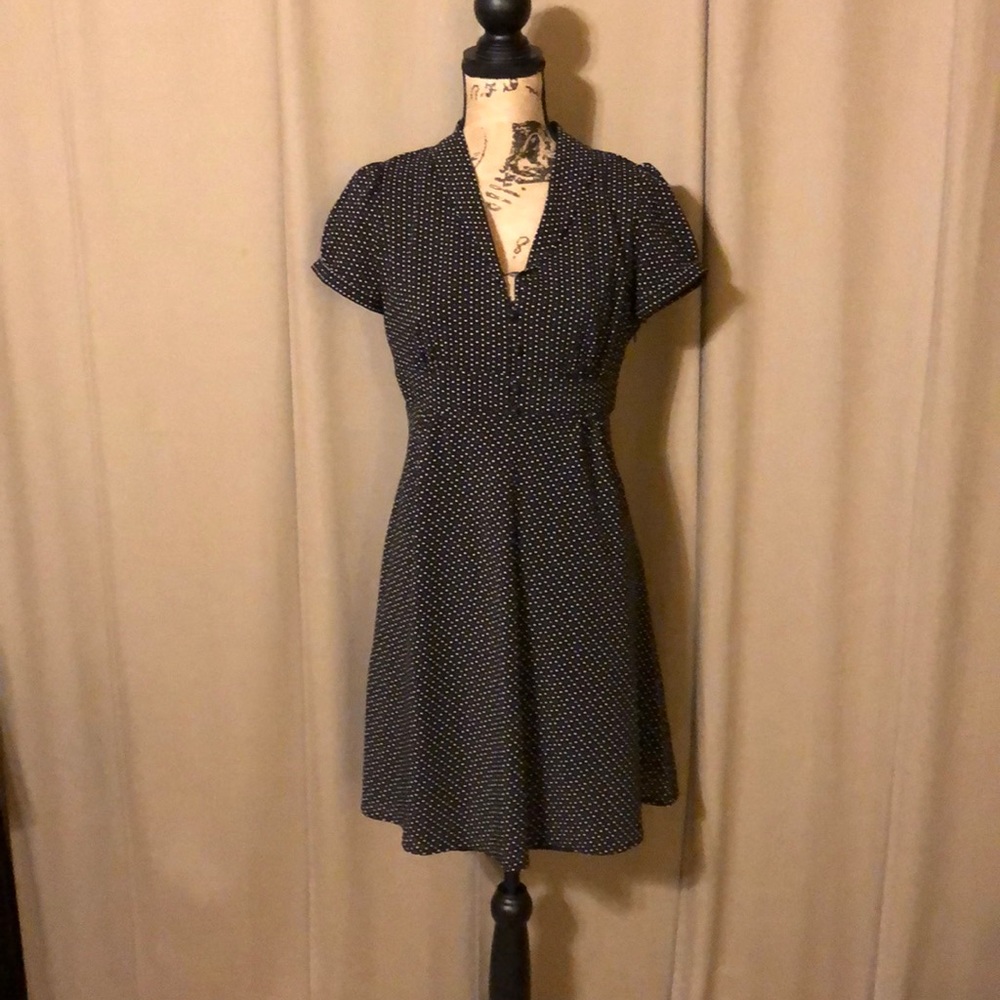 Black polka dot dress